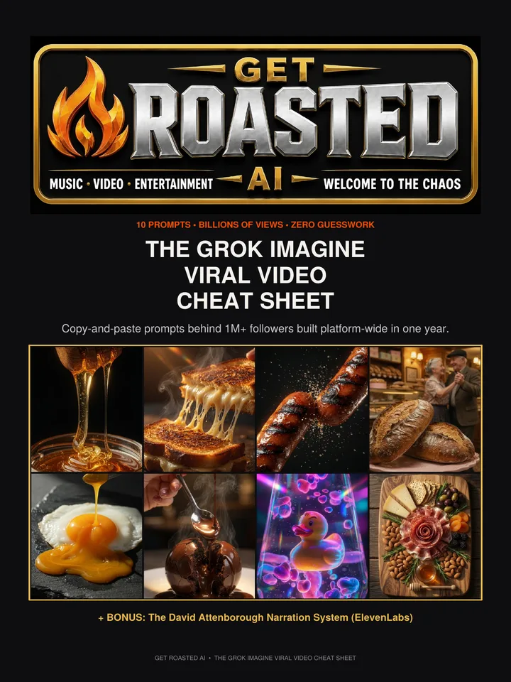 The Grok Imagine Viral Video Cheat Sheet — PDF cover